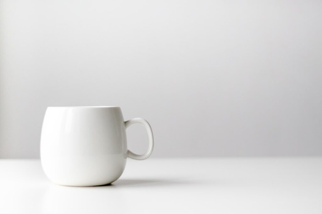 White ceramic espresso cup