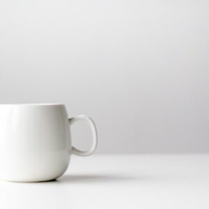 White ceramic espresso cup