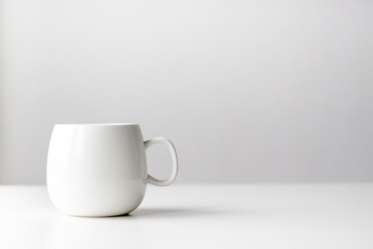 White ceramic espresso cup