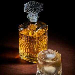 Hand-blown clear glass carafe