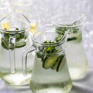 Clear glass pitcher