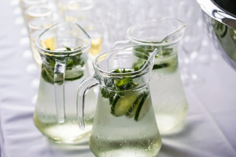 Clear glass pitcher